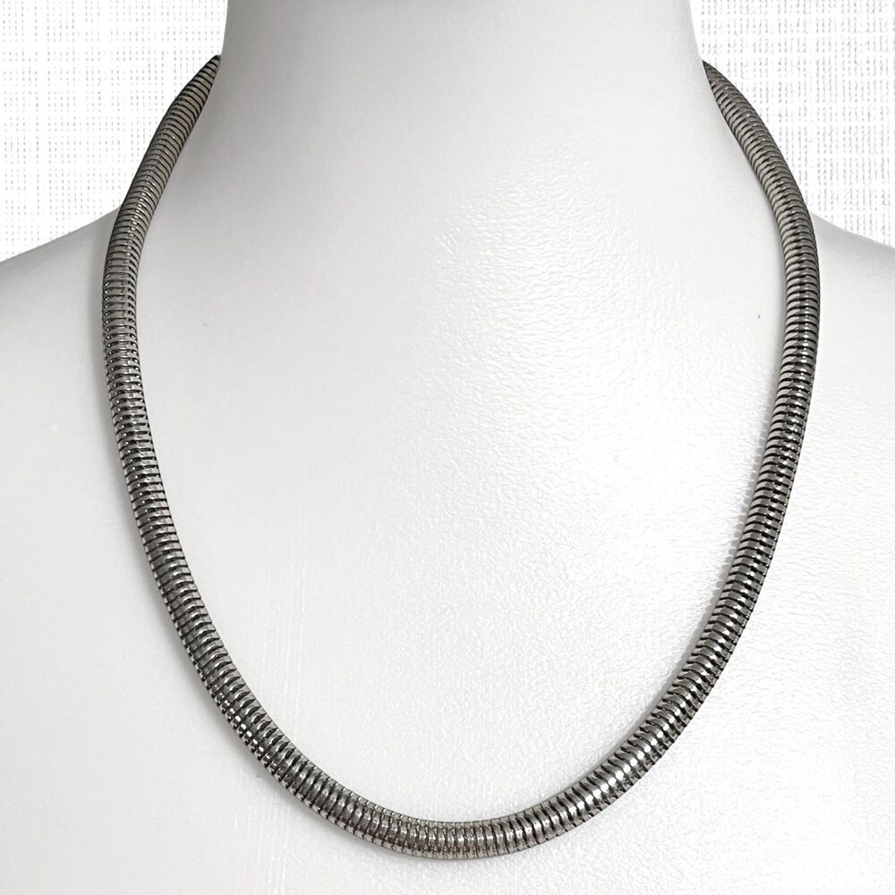 Simply Vera Wang Snake Chain Necklace Silver Tone 21" Chunky Thick Biker Punk